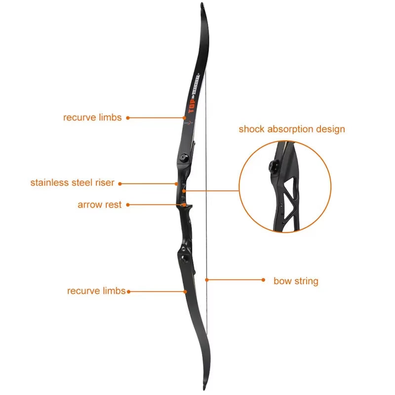 Toparchery Archery Bow 56Inch 30-50Lbs Outdoor Shooting Recurve Bow for Right-Handed Powerful Take-Down Hunting Bow with Bow Bag
