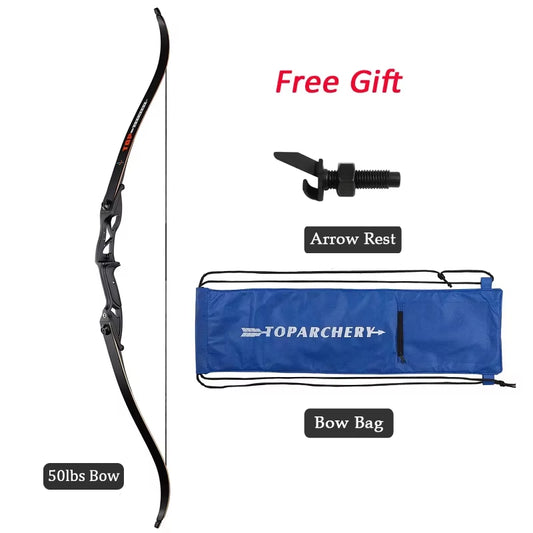 Toparchery Archery Bow 56Inch 30-50Lbs Outdoor Shooting Recurve Bow for Right-Handed Powerful Take-Down Hunting Bow with Bow Bag