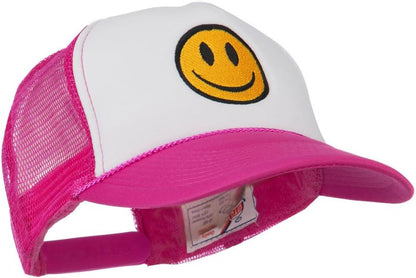 Smile Face Embroidered Foam Mesh Back Cap