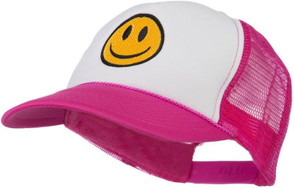 Smile Face Embroidered Foam Mesh Back Cap
